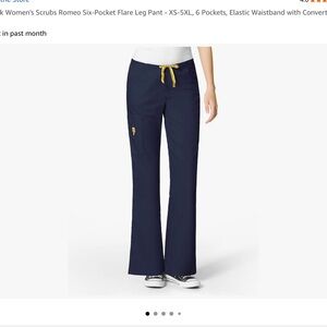 NEW 3 pairs of WONDER WINK ROMEO Women's Navy Blue Flare Leg Cargo Scrubs Small